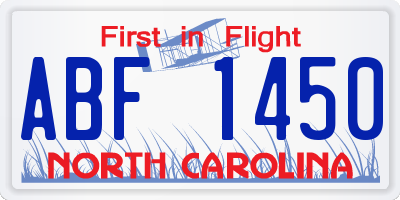 NC license plate ABF1450