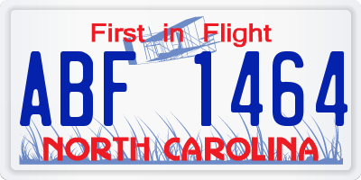 NC license plate ABF1464