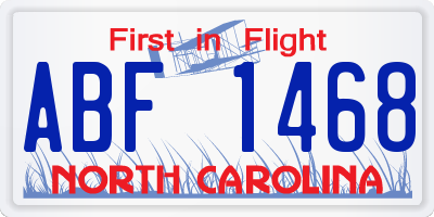 NC license plate ABF1468