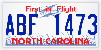 NC license plate ABF1473