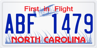NC license plate ABF1479