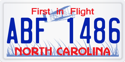 NC license plate ABF1486