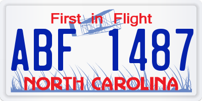 NC license plate ABF1487