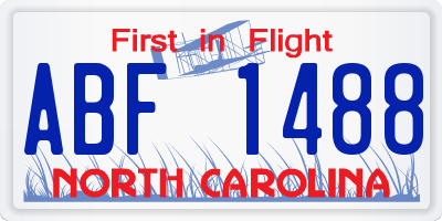 NC license plate ABF1488
