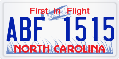 NC license plate ABF1515