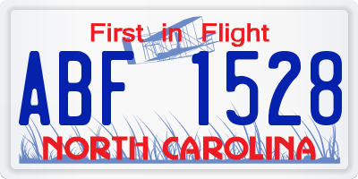 NC license plate ABF1528