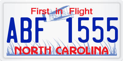 NC license plate ABF1555