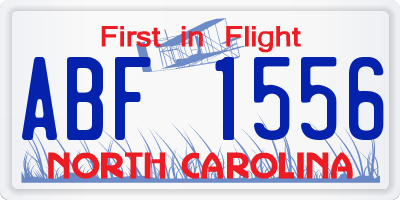 NC license plate ABF1556