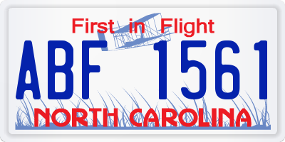NC license plate ABF1561