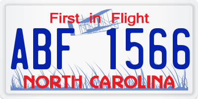 NC license plate ABF1566