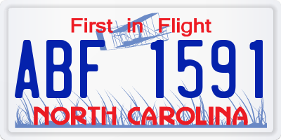 NC license plate ABF1591