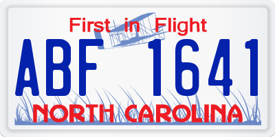 NC license plate ABF1641