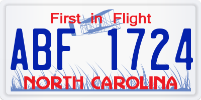 NC license plate ABF1724