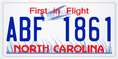 NC license plate ABF1861