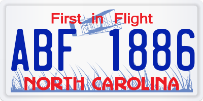 NC license plate ABF1886