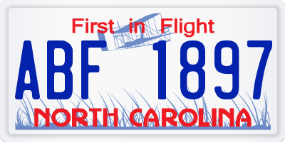 NC license plate ABF1897