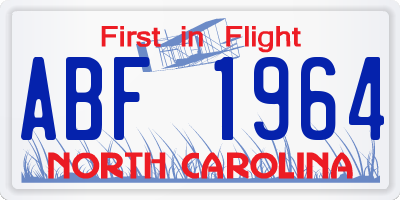 NC license plate ABF1964