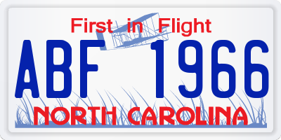 NC license plate ABF1966