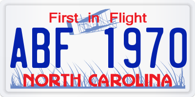 NC license plate ABF1970
