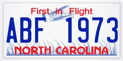 NC license plate ABF1973
