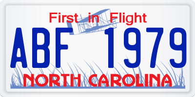 NC license plate ABF1979