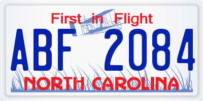 NC license plate ABF2084