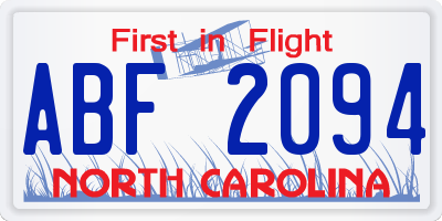 NC license plate ABF2094