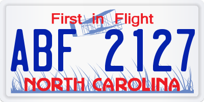 NC license plate ABF2127