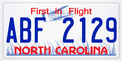 NC license plate ABF2129