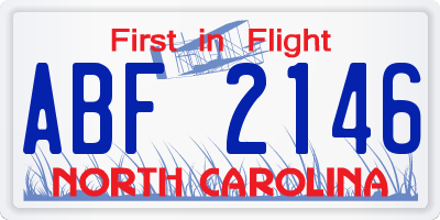 NC license plate ABF2146