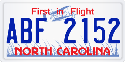 NC license plate ABF2152