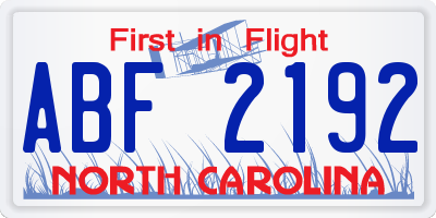 NC license plate ABF2192
