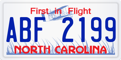 NC license plate ABF2199