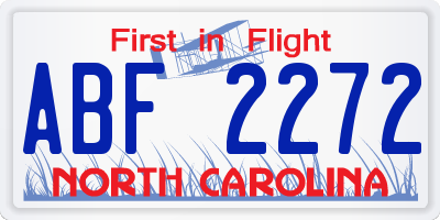 NC license plate ABF2272