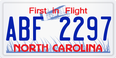 NC license plate ABF2297
