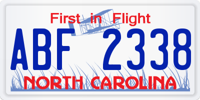 NC license plate ABF2338