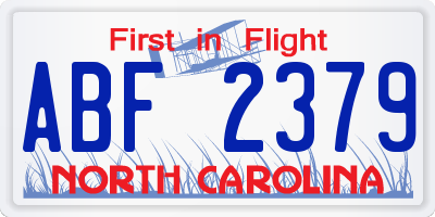 NC license plate ABF2379