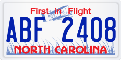 NC license plate ABF2408