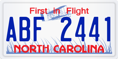 NC license plate ABF2441