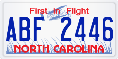 NC license plate ABF2446