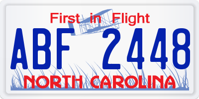 NC license plate ABF2448