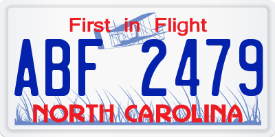 NC license plate ABF2479