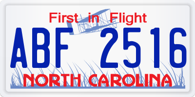 NC license plate ABF2516