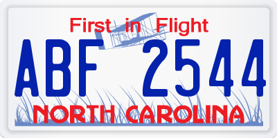 NC license plate ABF2544