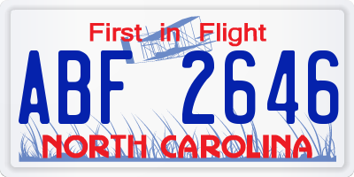 NC license plate ABF2646