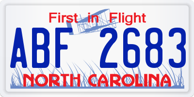NC license plate ABF2683