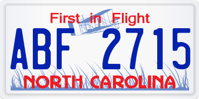 NC license plate ABF2715