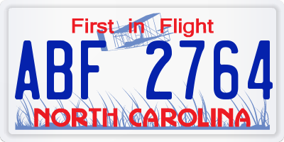 NC license plate ABF2764
