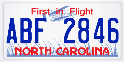 NC license plate ABF2846