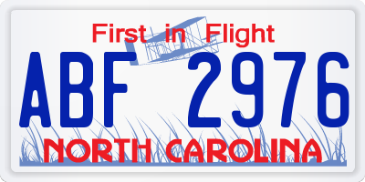 NC license plate ABF2976